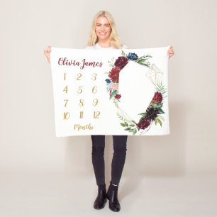 Boho Baby-Meilenstein-Monatsbaby-Decke Fleecedecke