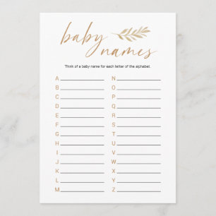 Boho Baby Names Baby Shower Game Programm
