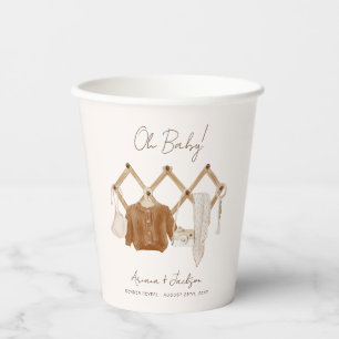 Boho Baby Neutral Dusche Pappbecher