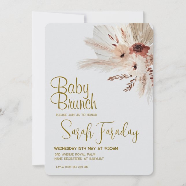Boho-Baby-Party-Einladung Einladung (Vorderseite)