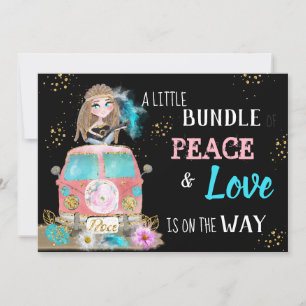 ** Boho-Baby-Party Neutral Frieden & Liebe Hippie Einladung