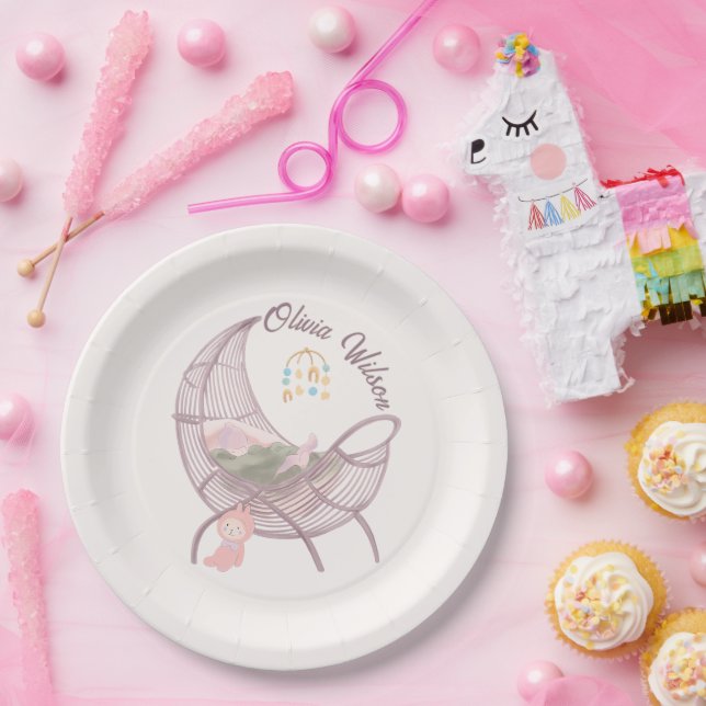Boho-Baby-Party-Teller für Mädchen aus Papier Pappteller (Party)