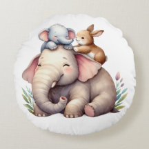 Boho Baby Room Decor | Elephant and baby bunny |