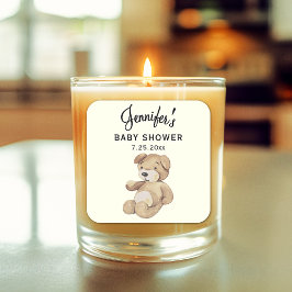 Boho Baby Shower Brown Bär 3-in Candle Sticker