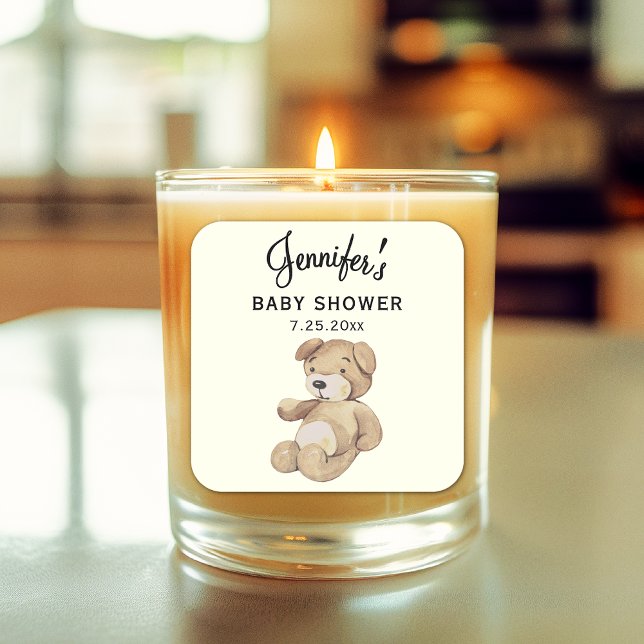 Boho Baby Shower Brown Bär 3-in Candle Sticker (Von Creator hochgeladen)