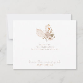Boho Baby Shower Dankeschön Karte - Swan & Floral