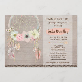 Boho Baby Shower Einladung, Dreamcatcher Rustikal Einladung