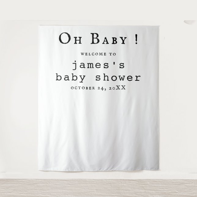 Boho Baby Shower Foto Hintergrund Wandteppich (Vorderseite)