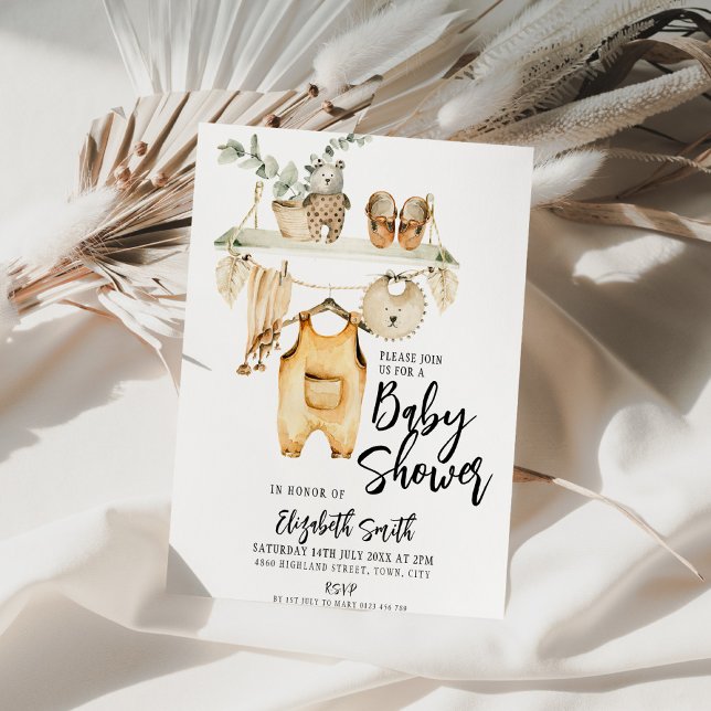 Boho Baby Shower Gender Neutral Einladung (Von Creator hochgeladen)