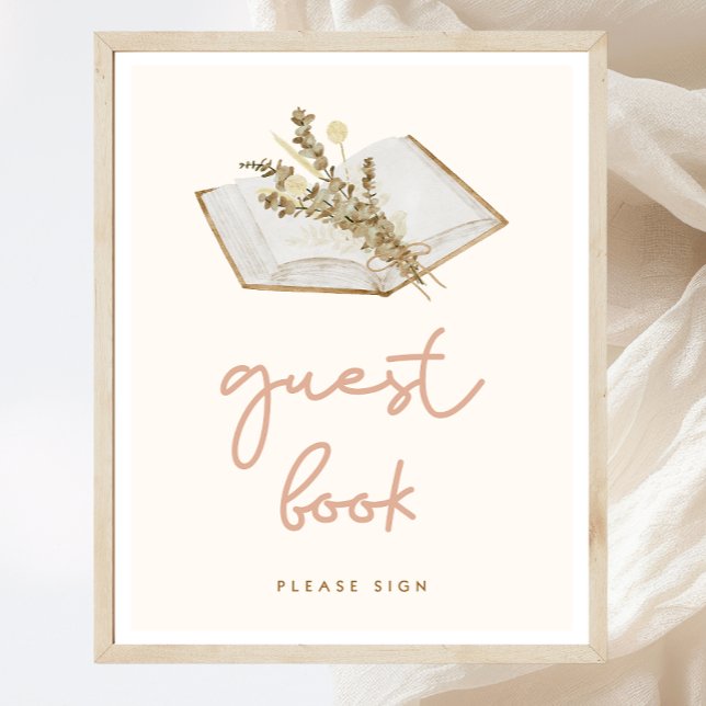 Boho Baby Shower Guest Book Sign Poster (Von Creator hochgeladen)