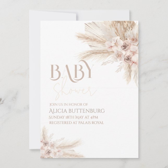 Boho Baby Shower Invitation Einladung (Vorderseite)