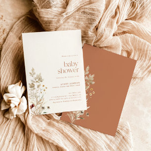 Boho Baby Shower Invite   Modern Fall Floral Einladung
