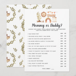 Boho Baby Shower | Mama oder Daddy Game Einladung