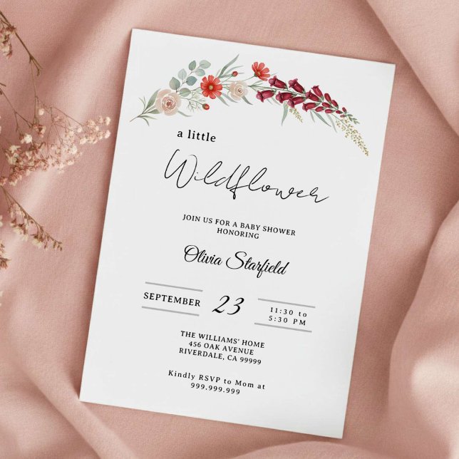 boho baby shower red floral baby shower  einladung (Von Creator hochgeladen)