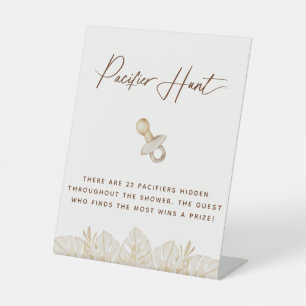 Boho Baby Shower Schnuller Hunt Sockelschild