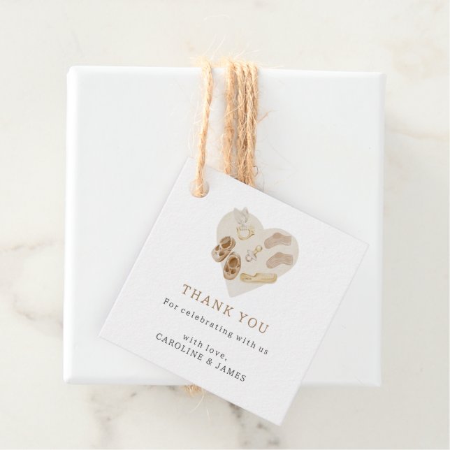 Boho Baby Shower Vielen Dank Geschenkanhänger (Beispiel)