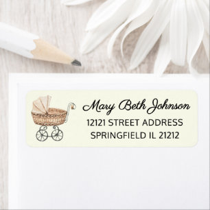 Boho Baby Shower Wicker Baby Buggy Rücksendeadress