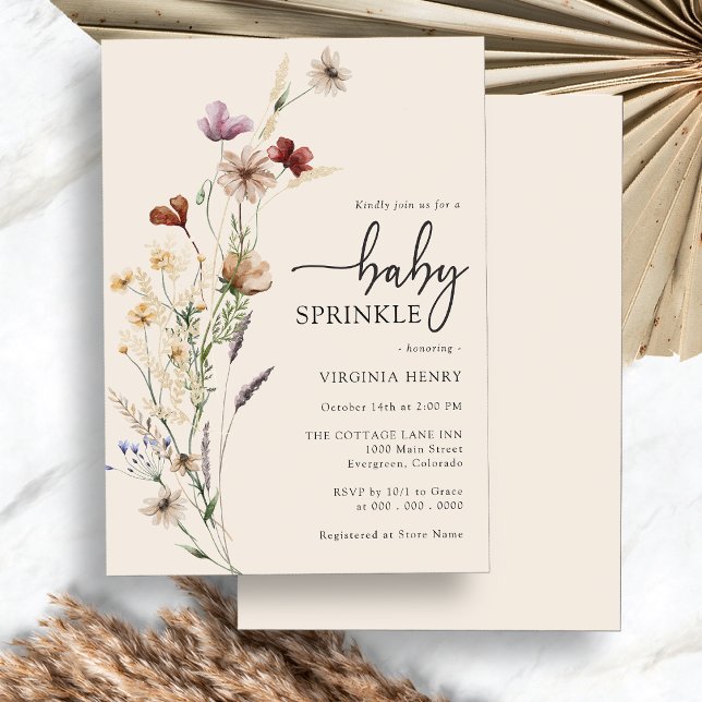 Boho Baby Sprinkle Einladung (Boho Floral Baby Sprinkle Invitation by Painted Paperie
)
