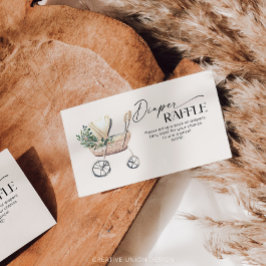Boho Baby Stroller Gender Neutral Diaper Raffle Begleitkarte