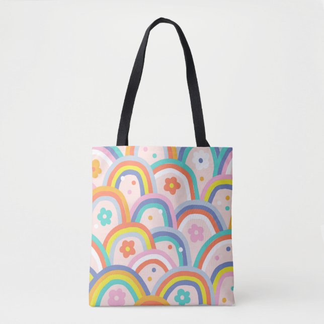 Boho Baby Summer whimsical Regenbogen nahtlos Patt (Vorderseite)