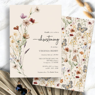Boho Baby Taufeinladung Einladung