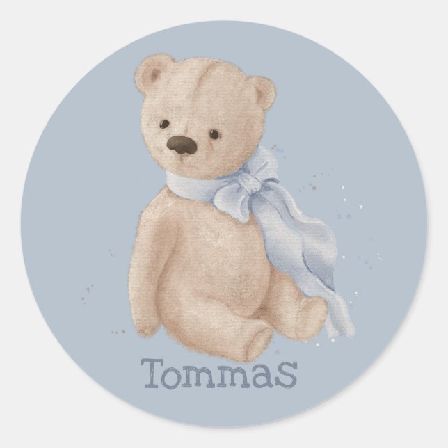 Boho Baby Teddy Bär Classic Round Sticker (Vorderseite)