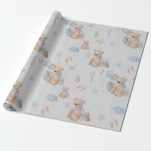 Boho Baby Teddy Bär Wrapping Paper Geschenkpapier