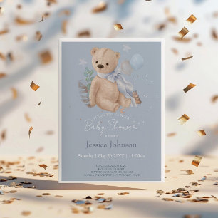 Boho-Baby-Teddybär-Einladung Einladung