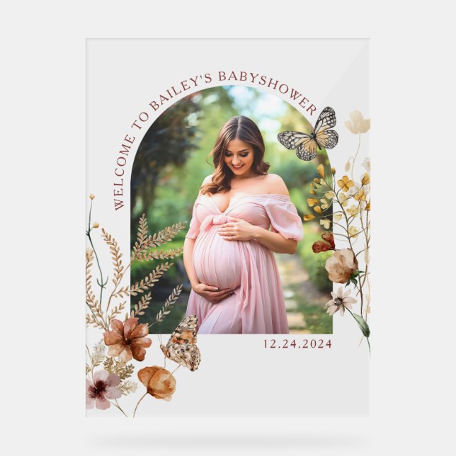Boho Babydusche Akryllische Markierung Acrylschild (Vorderseite)