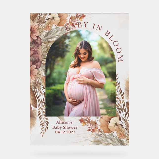 Boho Babydusche Akryllische Markierung Acrylschild (Vorderseite)