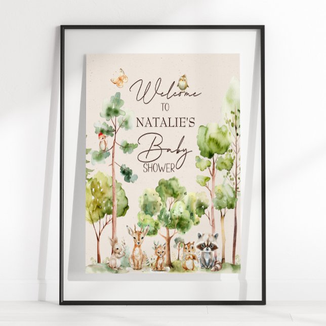 Boho Babyduschenzeichen für Woodland Animals Poster (Von Creator hochgeladen)