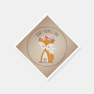 Boho Babyfox-Babyparty-Servietten Serviette