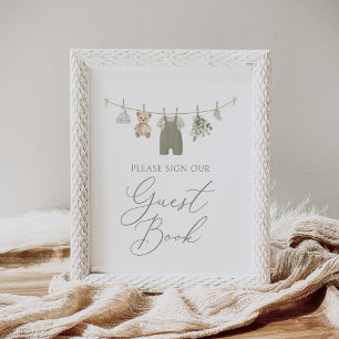Boho-Babykleidung Baby Shower Gästebuch Schild