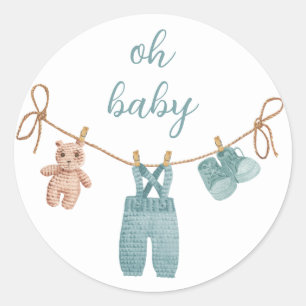 BOHO Babykleidung Boy Oh Baby Runder Aufkleber