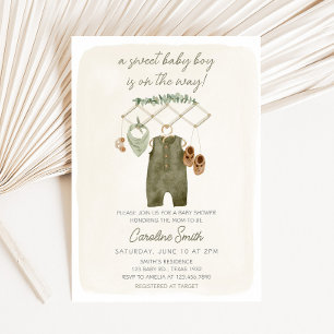 Boho-Babykleidung für Jungen Baby-Party Einladung