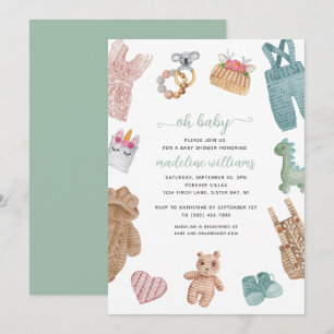 BOHO Babykleidung Geschlechtsneutral Oh Baby Showe Einladung