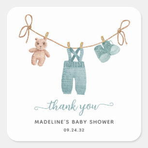 Boho Babykleidung Jungen Babyparty Quadratischer Aufkleber