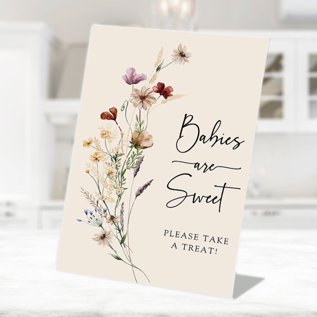 Boho Babys sind süßes Poster Sockelschild (Boho Floral Babies Are Sweet Poster Pedestal Sign by Painted Paperie
)