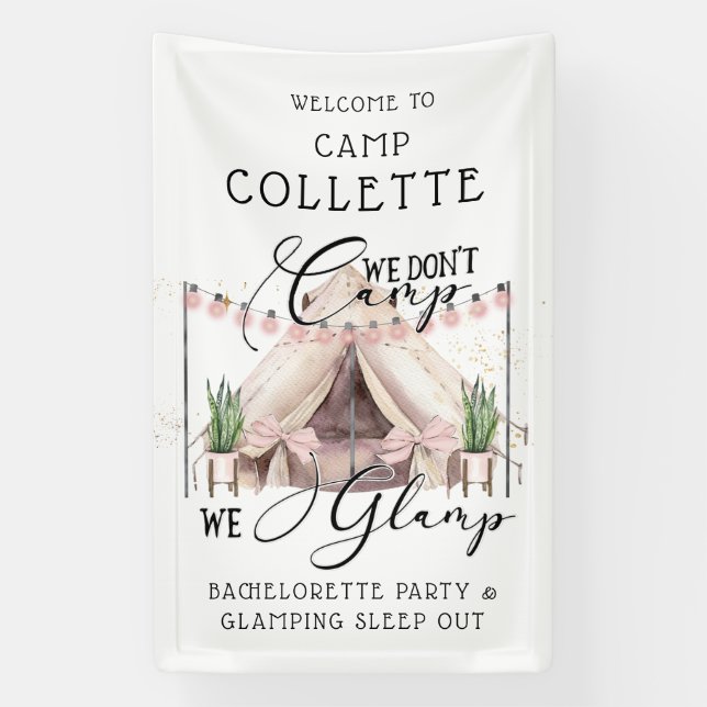 Boho Bachelorette Glamping Party unter den Sternen Banner (Vertikal)