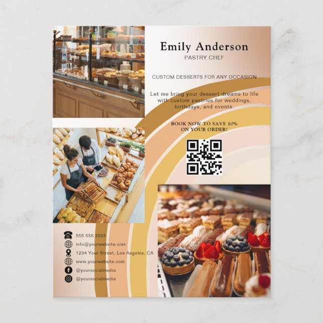 Boho-Bäckerei-Flyer | Buchen Sie Ihren nächsten Te Flyer (Vorne)