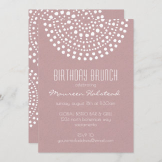 Boho Bali Birthday Brunch über Rose Einladung