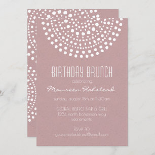 Boho Bali Geburtstag Brunch über die Rose Einladung