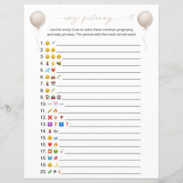 Boho Ballon Emoji Pictionary Game