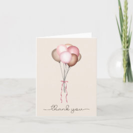 Boho Balloons-getrocknete Pampas, Pink, Brown, Bab Dankeskarte