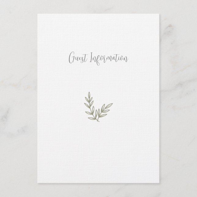 Boho Bamboo Botanischer Leaf Soft Eleganter Garten Begleitkarte (Vorderseite)