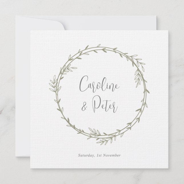 Boho Bamboo Botanischer Leaf Soft Eleganter Garten Einladung (Vorderseite)