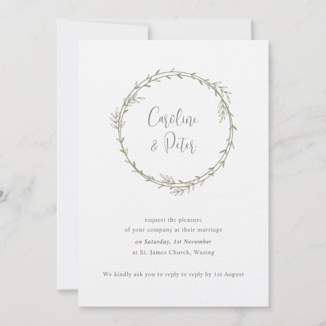 Boho Bamboo Botanischer Leaf Soft Eleganter Garten Einladung (Vorderseite)