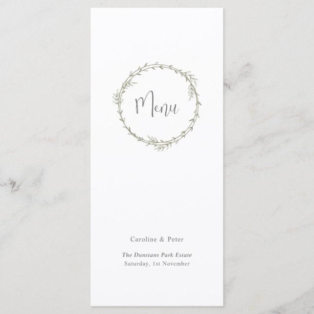 Boho Bamboo Botanischer Leaf Soft Eleganter Garten Menükarte (Vorderseite)