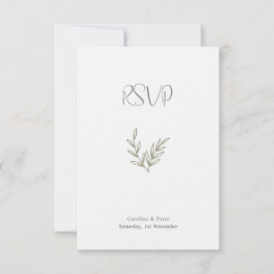Boho Bamboo Botanischer Leaf Soft Eleganter Garten RSVP Karte