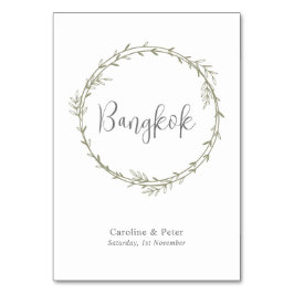 Boho Bamboo Botanischer Leaf Soft Eleganter Garten Tischnummer